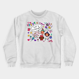 Illustration drawing of a group diversity people celebrate the new year party Crewneck Sweatshirt